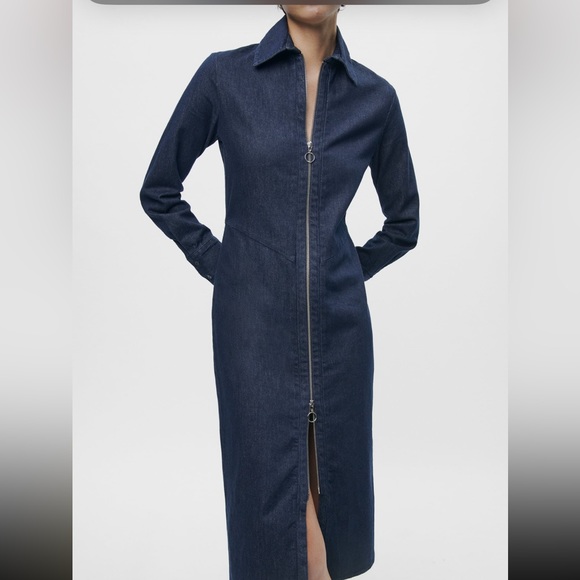 Zara Dresses & Skirts - ZARA ZIPPERED DENIM DRESS